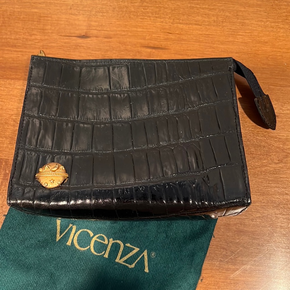 Vintage Vicenza Patent Croc Leather Clutch